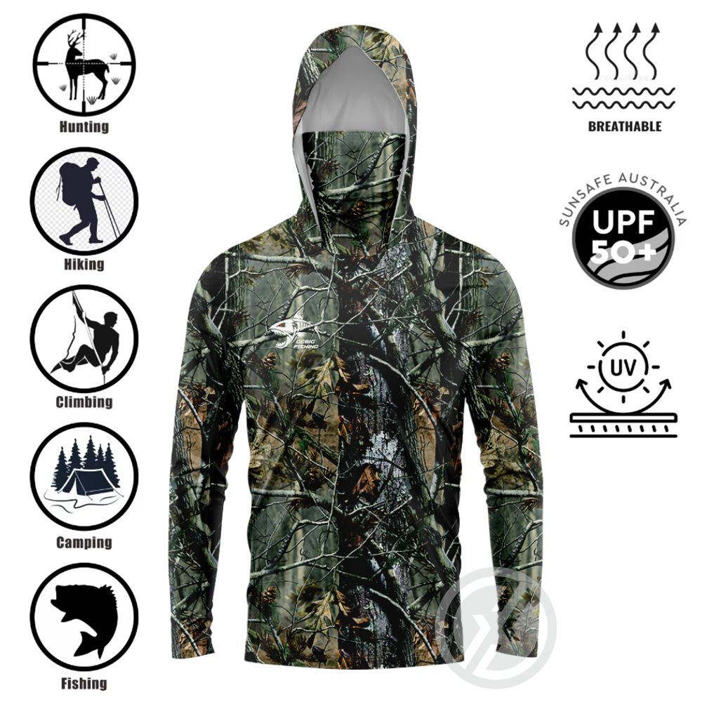 Summer Clothing Men - UPF50+ Hooded Fishing Shirt Built‑in Face