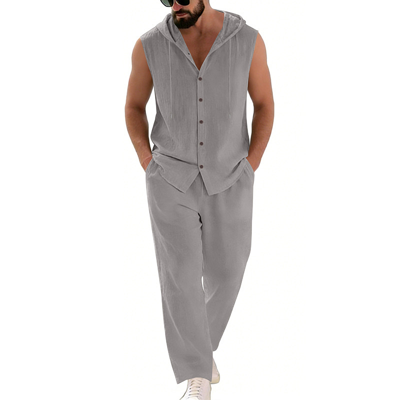Men's Casual Linen Suit Hooded - Summer Clothing Usa review and price