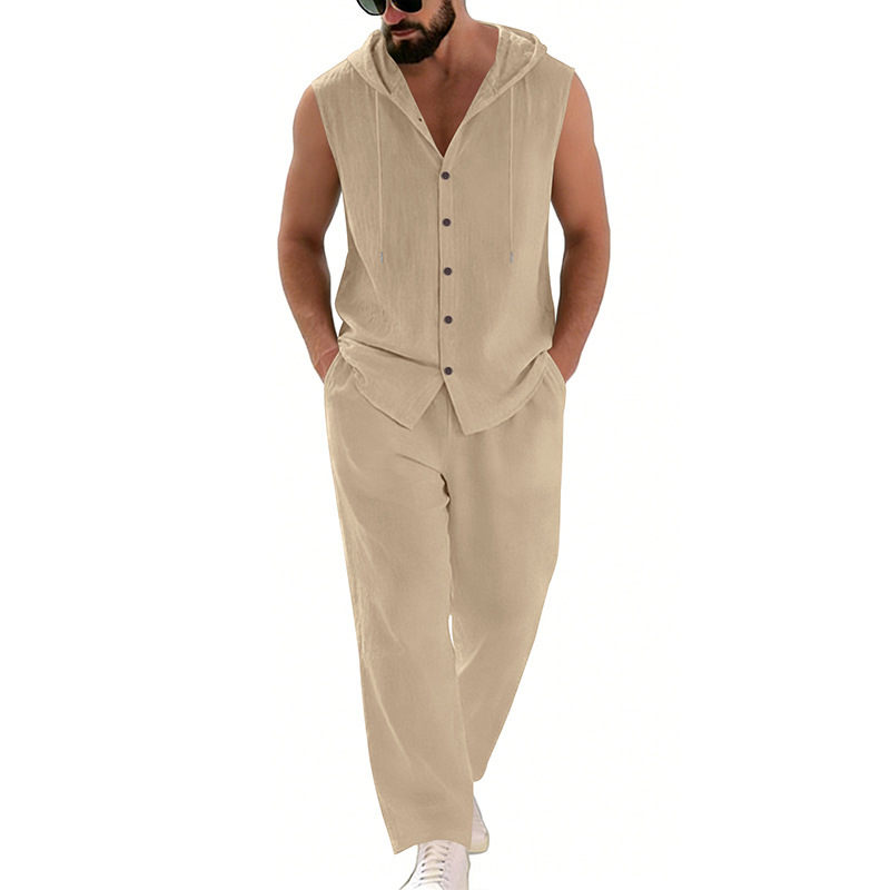 Men's Casual Linen Suit Hooded - Summer Clothing Usa review and price