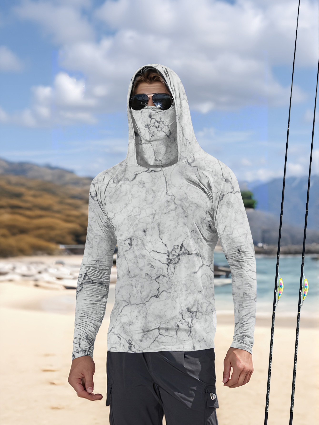 Men Hood Fishing Shirt long sl - Summer Clothing Men review and price