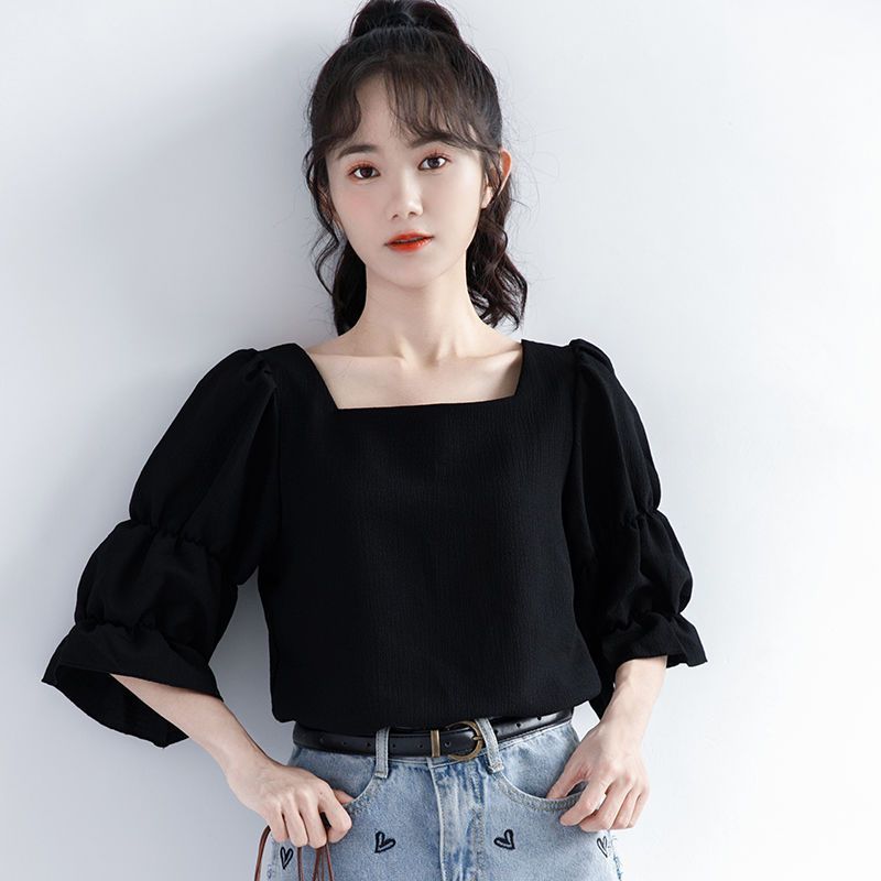 Pleated Short Sleeve Solid Kor - Summer Youth Clothing review and price