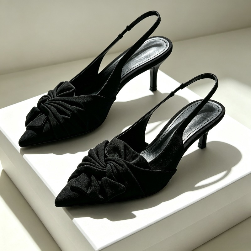 Elegant Bowknot Pointed Toe Pu - Summer Clothing Dress review and price