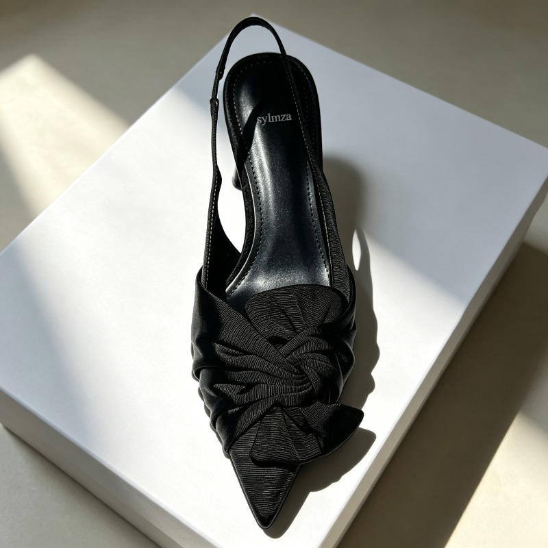 Elegant Bowknot Pointed Toe Pu - Summer Clothing Dress review and price