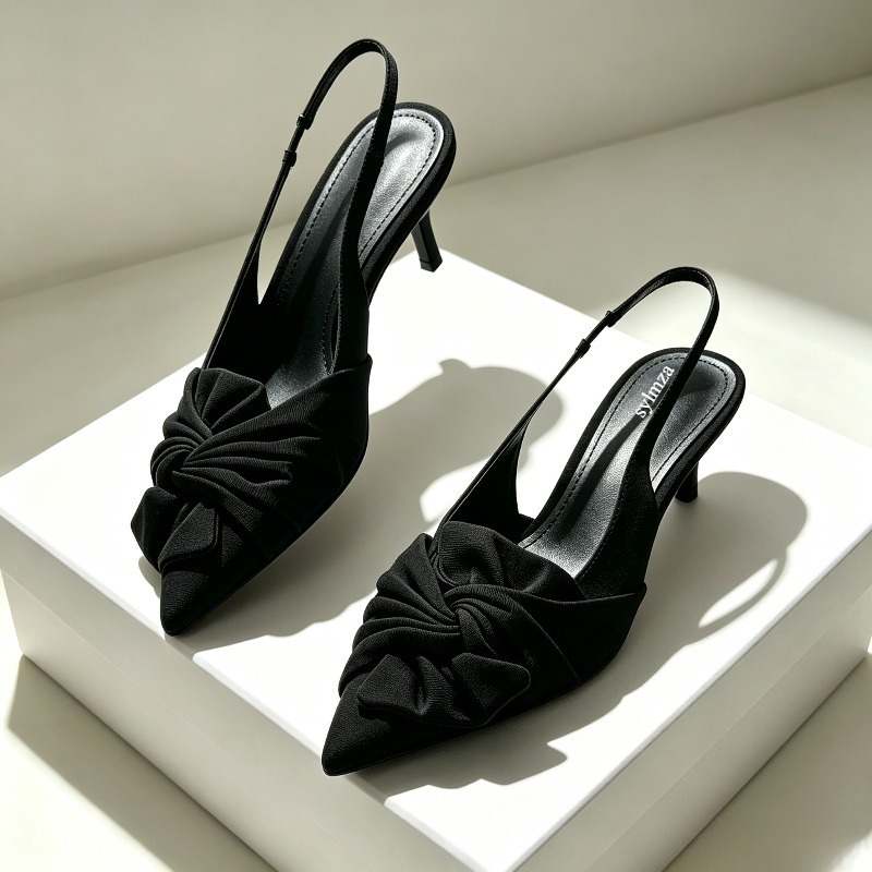Elegant Bowknot Pointed Toe Pu - Summer Clothing Dress review and price
