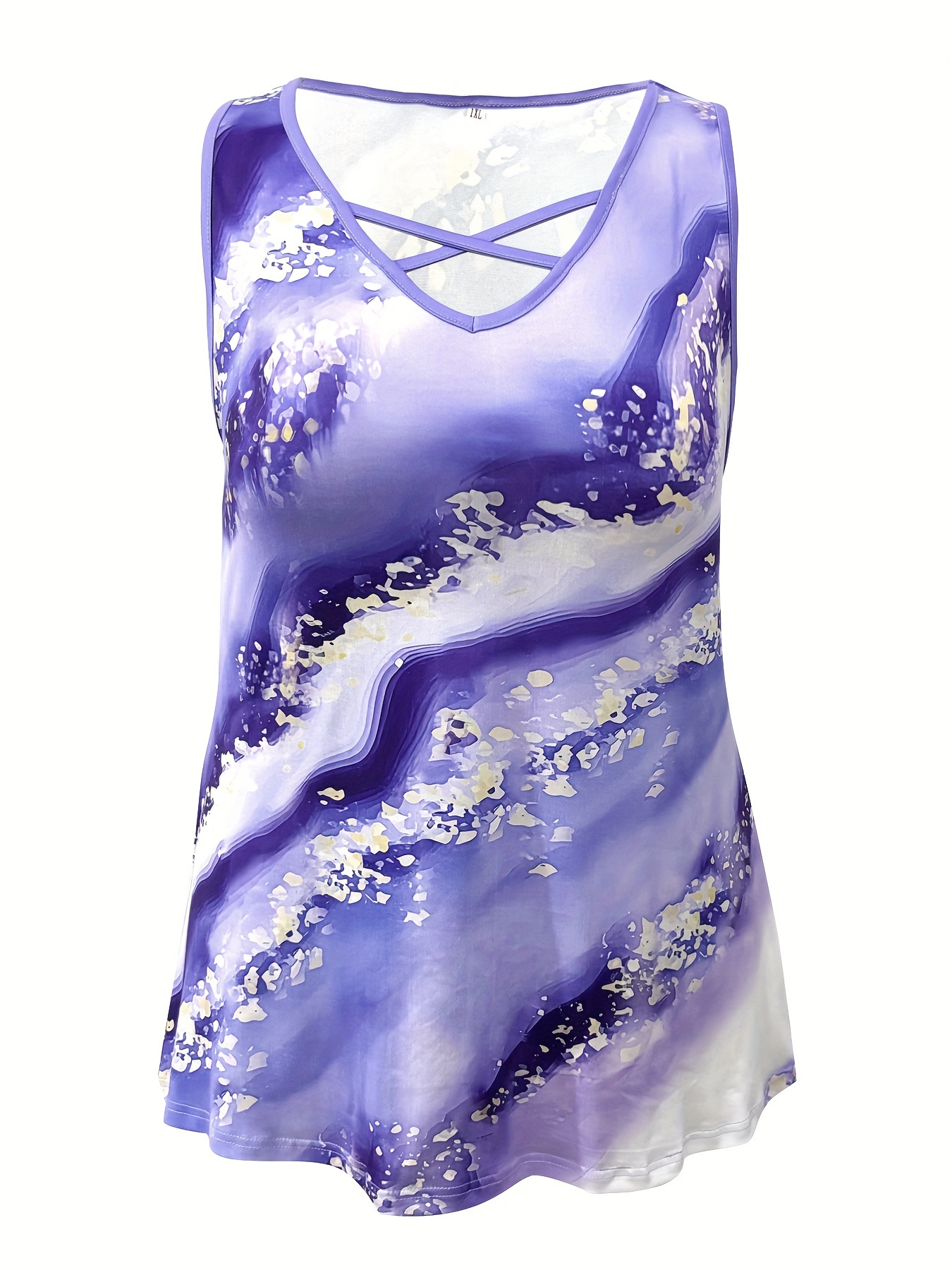 Plus Size Marble Print Tank To - Summer Clothing Styles For Women review and price